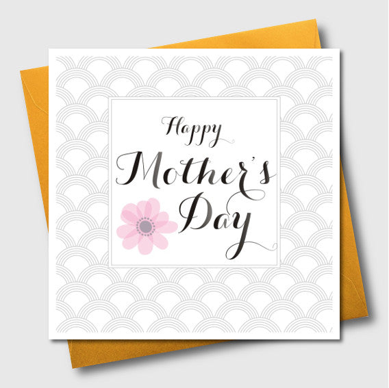 Mother's Day Card, Pretty Pink Flower, Open