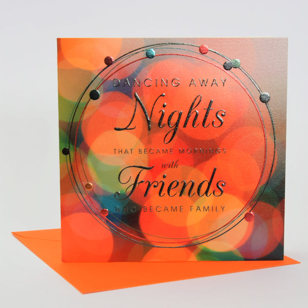 Birthday Card, Coloured Lights, Embossed and Foiled text