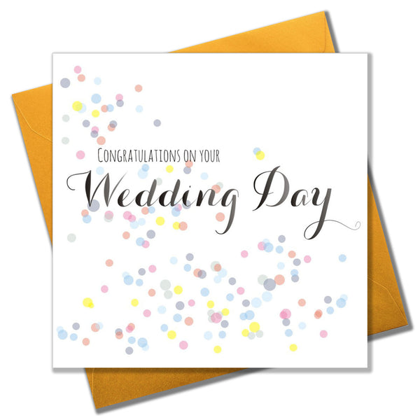 Wedding Card, Dots, Congratulations