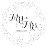 Wedding Card, Flowers, Mrs & Mrs