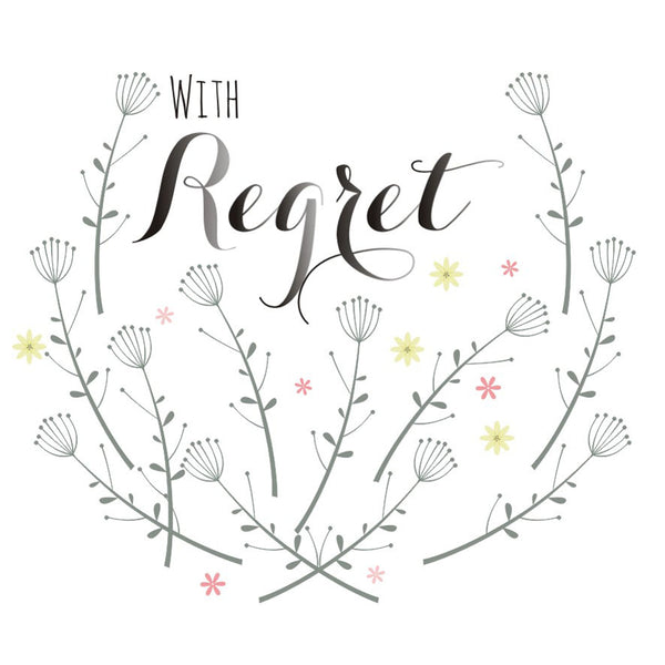 Wedding Card, Flowers, With Regret