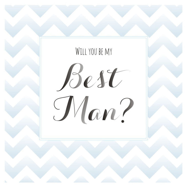 Wedding Card, Blue Stripes, Will you be my Best Man?