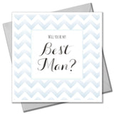 Wedding Card, Blue Stripes, Will you be my Best Man?
