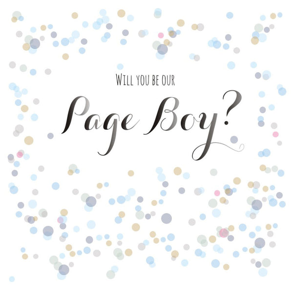 Wedding Card, Dots, Will you be our Page Boy?