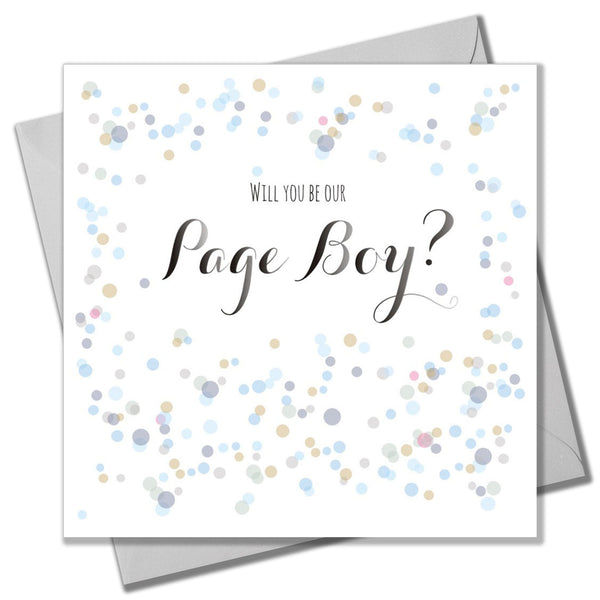 Wedding Card, Dots, Will you be our Page Boy?