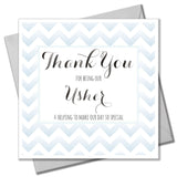 Wedding Card, Blue Stripes, Thank you for being our Usher