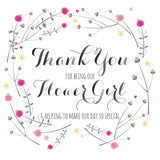 Wedding Card, Flowers, Thank you for being our Flower Girl