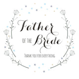 Wedding Card, Flowers, Father of the Bride Thank you