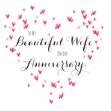 Wedding Card, Heart, Beautiful Wife Anniversary