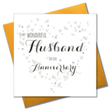 Wedding Card, Heart, Wonderful Husband Anniversary