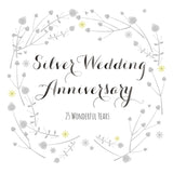 Wedding Card, Flowers, Silver Wedding Anniversary
