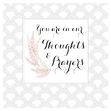 Sympathy, Sorry, Thinking of you Card, Fern Flowers, Thoughts & Prayers