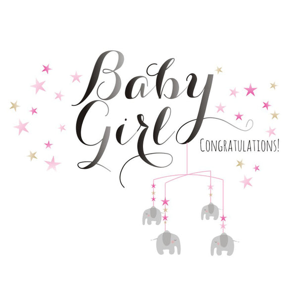 Baby Card, Mobile, Baby Girl Congratulations