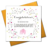 Baby Card, Pink Elephant, Congratulations on the Birth of Granddaughter!