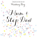Wedding Congratulations Card, Mum and Step Dad, Colourful Dots