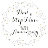 Wedding Card, Flowers, Dad and Step Mum Happy Anniversary
