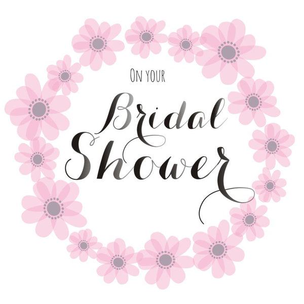 Wedding Card, Pink Flowers, On your Bridal Shower