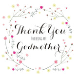 Religious Occassions Card, Flowers, Thank You for being my Godmother