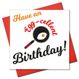 Birthday Card, Have an Egg-cellent Day, Embellished with colourful pompoms