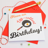 Birthday Card, Have an Egg-cellent Day, Embellished with colourful pompoms