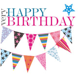 Birthday Card, Bunting, Very Happy Birthday