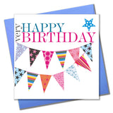Birthday Card, Bunting, Very Happy Birthday