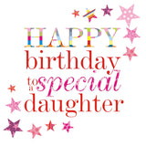 Birthday Card, Pink Stars, Happy Birthday to a special Daughter