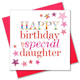 Birthday Card, Pink Stars, Happy Birthday to a special Daughter