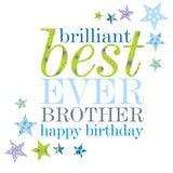 Birthday Card, Blue Stars, Brilliant best ever Brother Happy Birthday