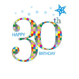 Birthday Card, Blue Age 30, Happy 30th Birthday