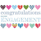 Wedding Card, Patterned Hearts, Congratulations on your Engagement