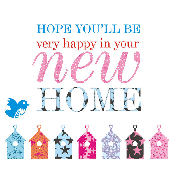 New Home Card, Colourful Houses, Hope you'll be very happy in your New Home