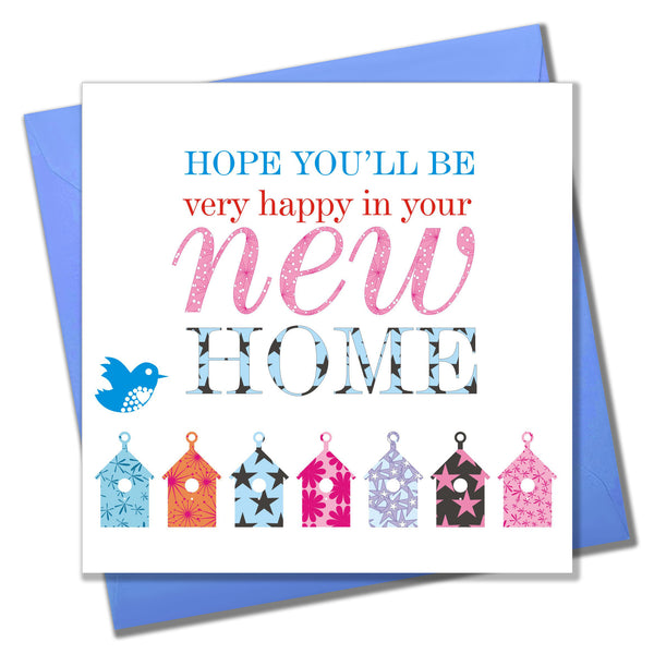 New Home Card, Colourful Houses, Hope you'll be very happy in your New Home