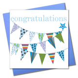 Congratulations Card, Blue Bunting and Star, Congratulations