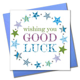 Good Luck Card, Blue Stars, wishing you Good Luck