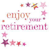 Congratulations and Good Luck Card, Pink Stars, enjoy your Retirement