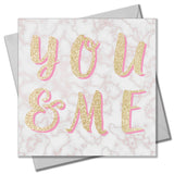 Valentine's Day Card, Marble background, You & Me