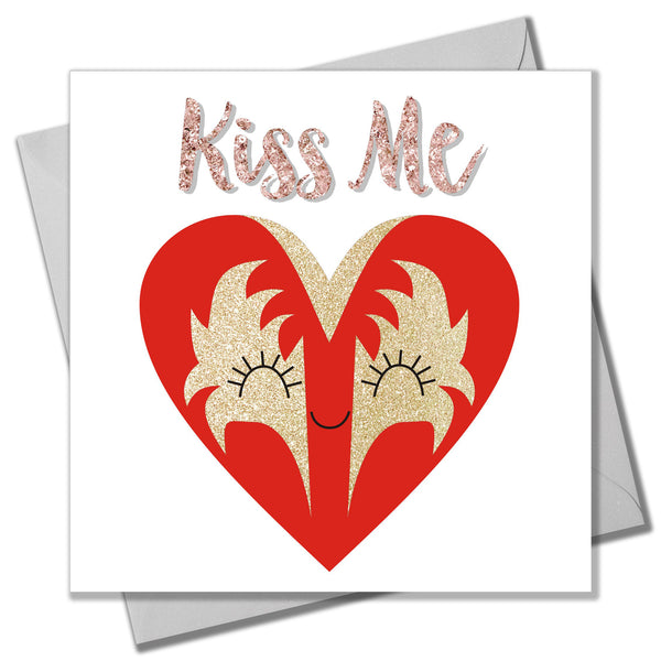 Valentine's Day Card, Rock Heart, Kiss Me