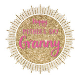 Mother's Day Card, Glitter Sun, Happy Mother's Day Granny