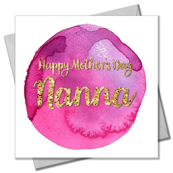 Mother's Day Card, Pink Circle, Happy Mother's Day Nanna