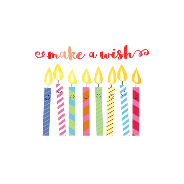 Birthday Card, Candles, Make a Wish