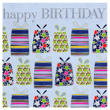 Birthday Card, Presents, Happy Birthday, Embossed and Foiled text