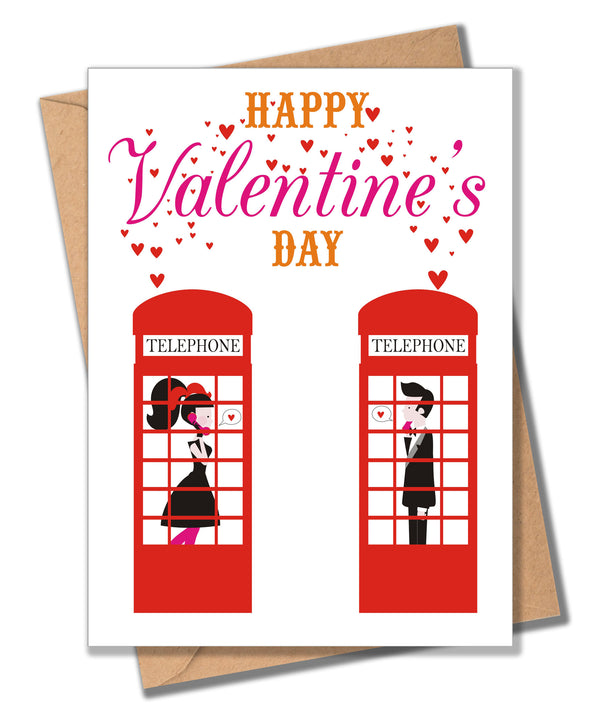 Valentine's Day Card, Telephone Boxes