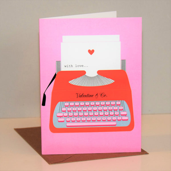 Valentine's Day Card, Typewriter, With Love