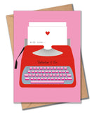 Valentine's Day Card, Typewriter, With Love