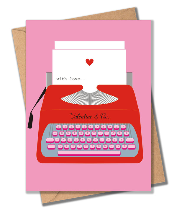 Valentine's Day Card, Typewriter, With Love