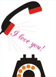 Valentine's Day Card, Telephone, Caru Ti!, I Love You!