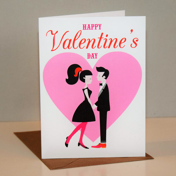 Valentine's Day Card, Pink Heart, Happy Valentine's Day