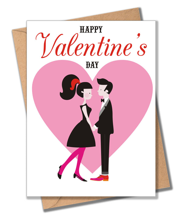 Valentine's Day Card, Pink Heart, Happy Valentine's Day