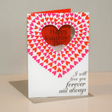 Valentine's Day Card, Forever and Always, See through acetate window